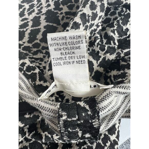 Susan Bristol Black and White Animal Print Zippered Flare Bottom Skirt Sz 14 - Picture 7 of 7